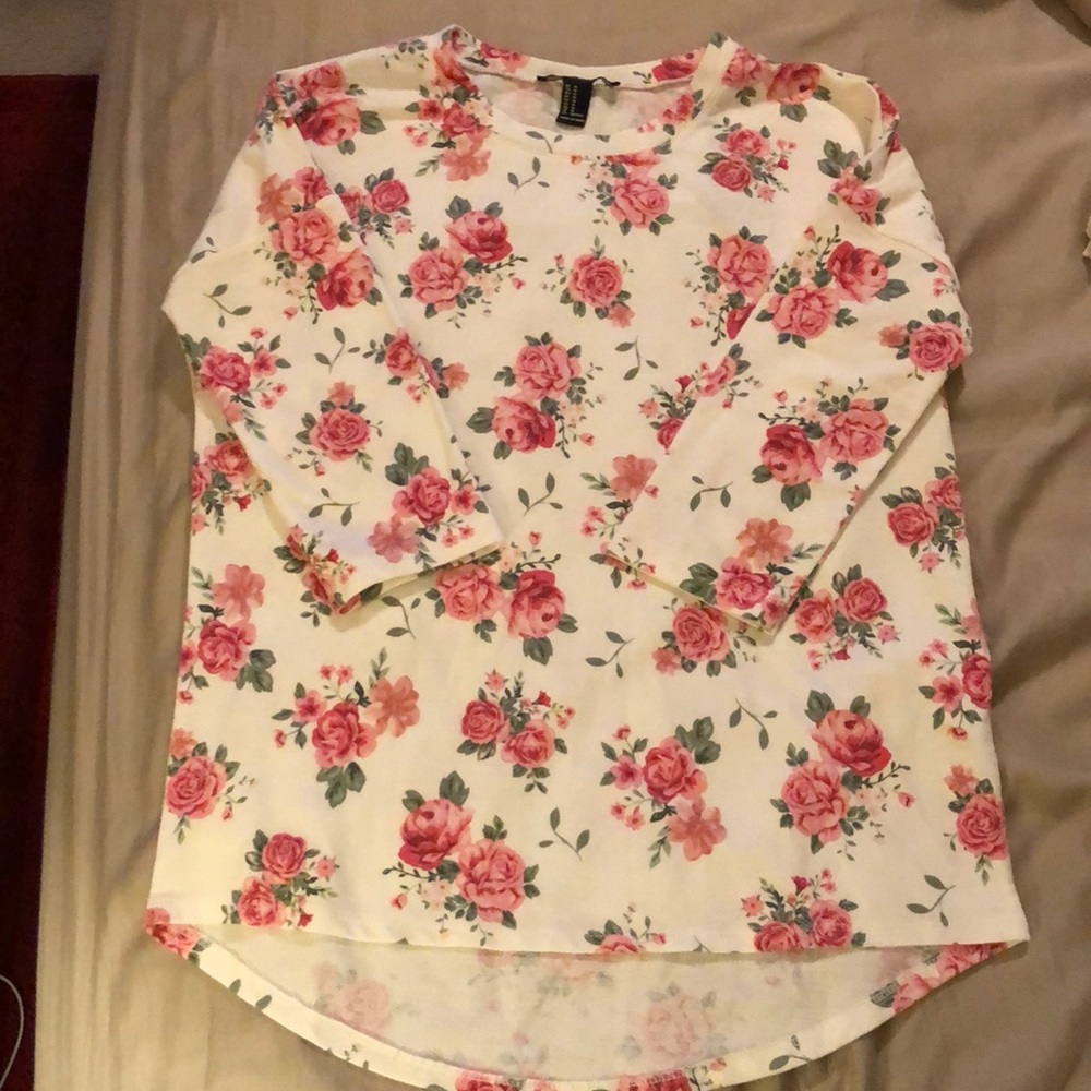 Forever 21 Floral hi-low Sweatshirt